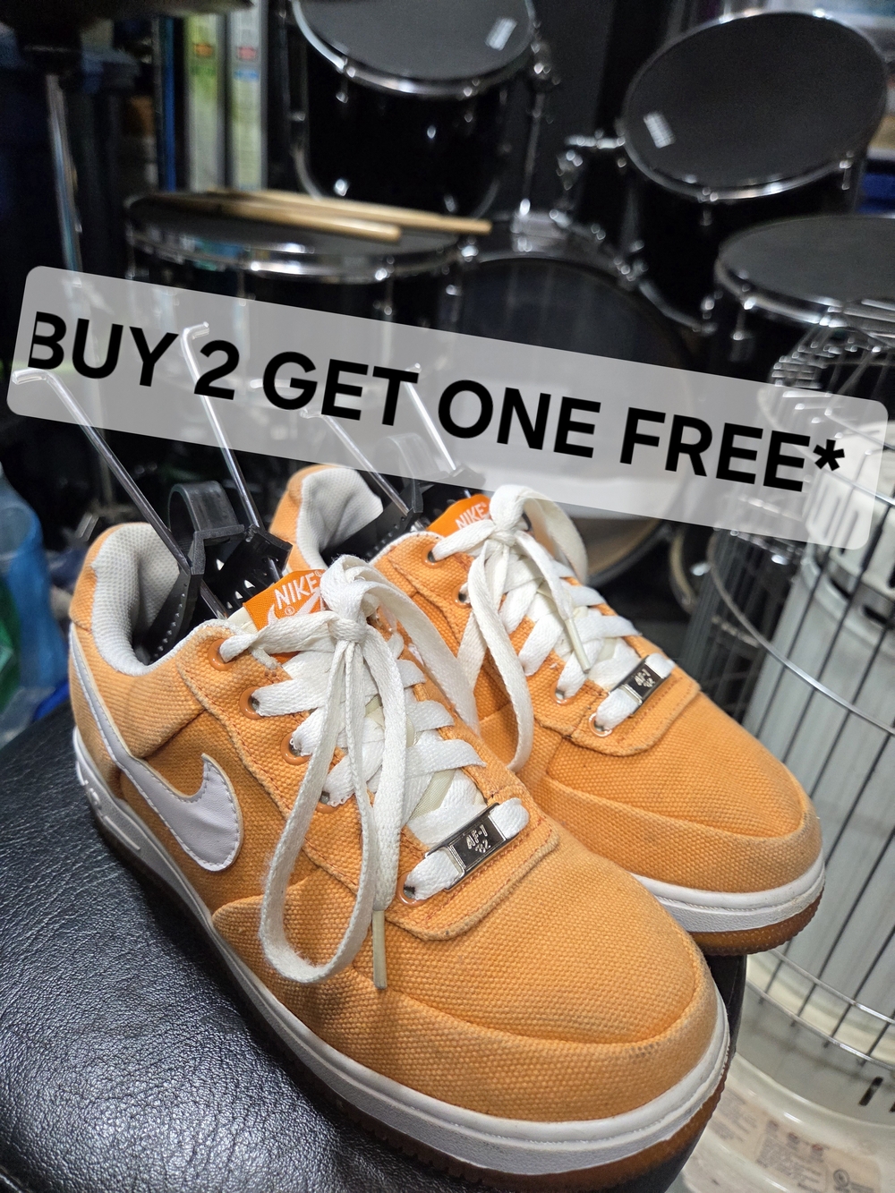 BUY 2 GET ONE FREE* Nike Air Force 1 Orange Peel Canvas Sneakers Size 5.5w/4y
